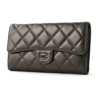 CHANEL シャネル 財布 コピー A31506 マトラッセライン 長財布 シルバーグレー